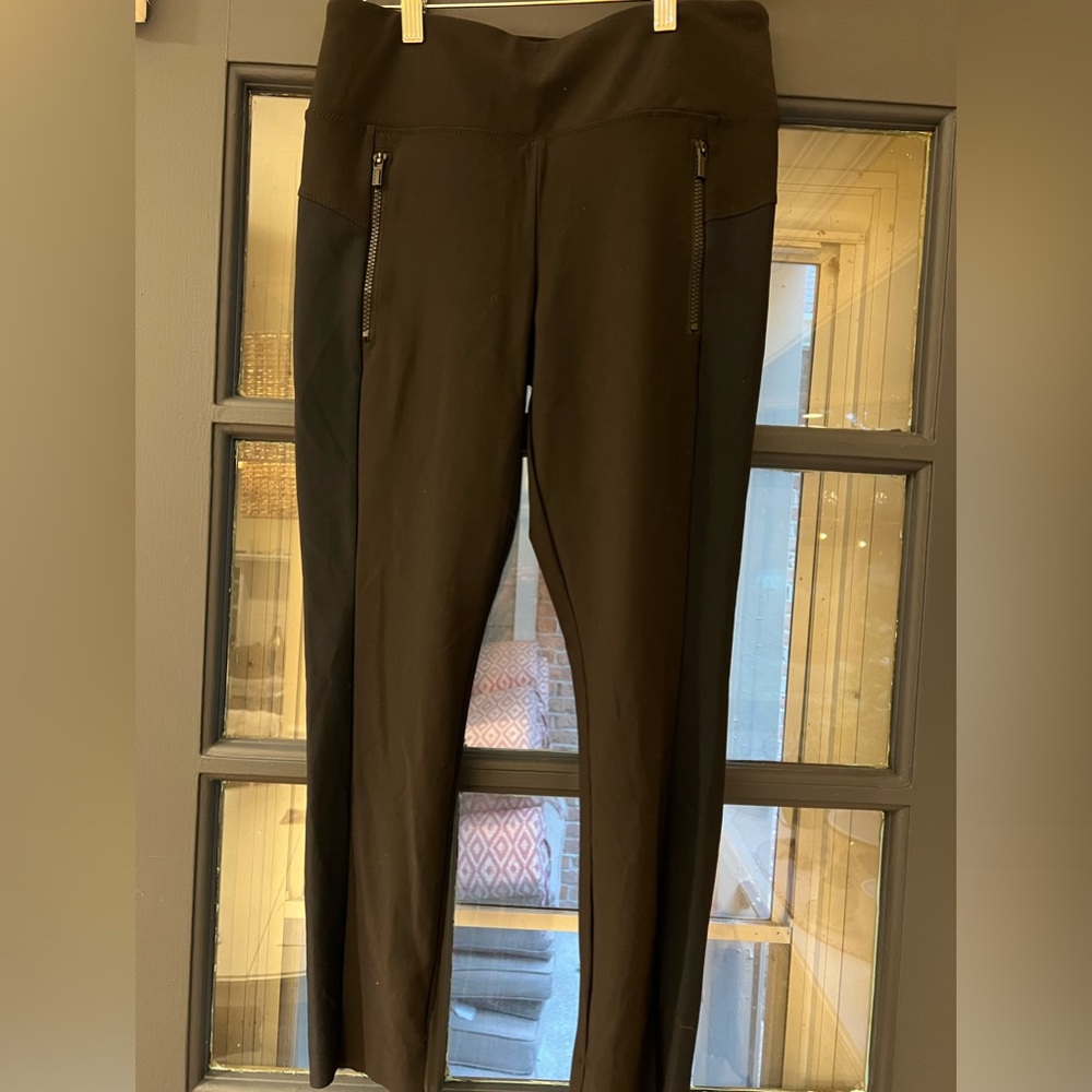Athleta Stellar Two Tone Navy Black Commuter Travel Pants Size MP